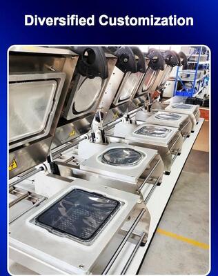 Customizable Manual Edge Cutting Sealer Machine FR160A with Adjustable Temperature Control, Ergonomic Handle, and Stainless Steel Construction for Food Trays