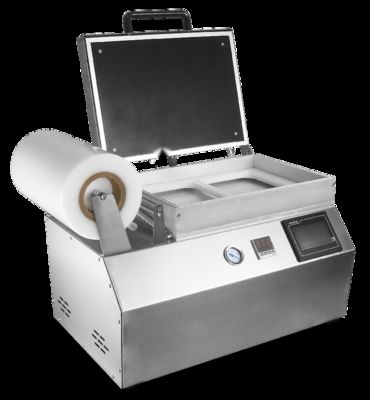 دستگاه بسته‌بندی وکیوم پوسته‌ای سینی پلاستیکی دستی با کنترل صفحه‌لمسی و استیل ضدزنگ 304 با درجه غذایی