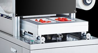 Automatic Vertical Tray Sealer DQ305L-V with Food Grade Stainless Steel and 6061 Anodized Aluminum Mold for Modified Atmosphere Packaging