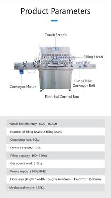Manufacturer Customized Full-automatic Self Flow Eight Head Explosion-proof Filling Machine CH-GZ800 Screw Cap Labeling Production Line